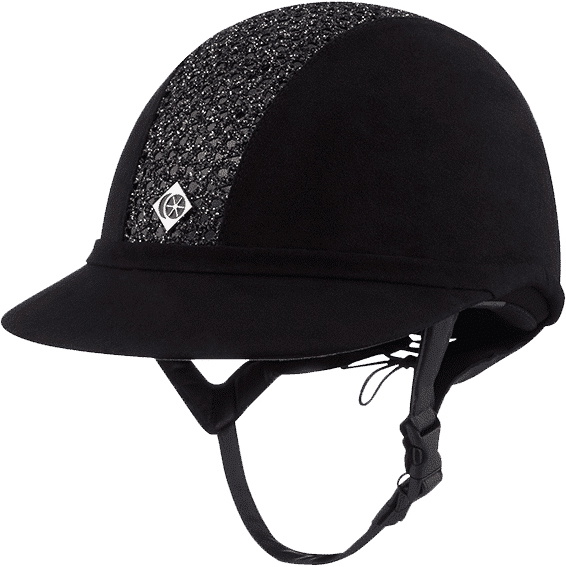 2022 Charles Owen Sparkly Mircro-suede SP8 Plus Helmet SP8PLUS2022 - Black